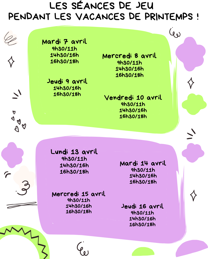 Image de l'article Séances Jeux Vacances de Printemps